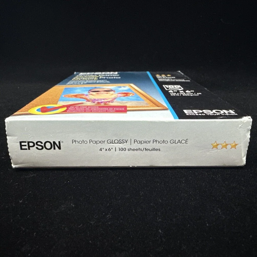Epson Glossy Photo Paper 4IN x 6IN Inkjet 100 Sheets NEW